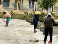 Trường mầm non Đông Thành lao động vệ sinh chuẩn bị cho năm học 2023- 2024